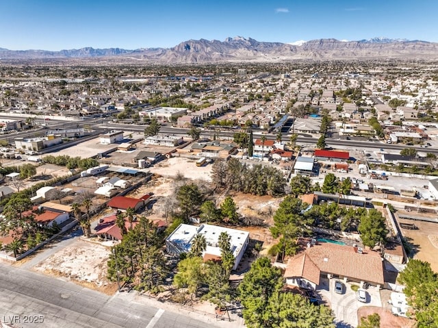 aerial view with a residential view and a mountain view