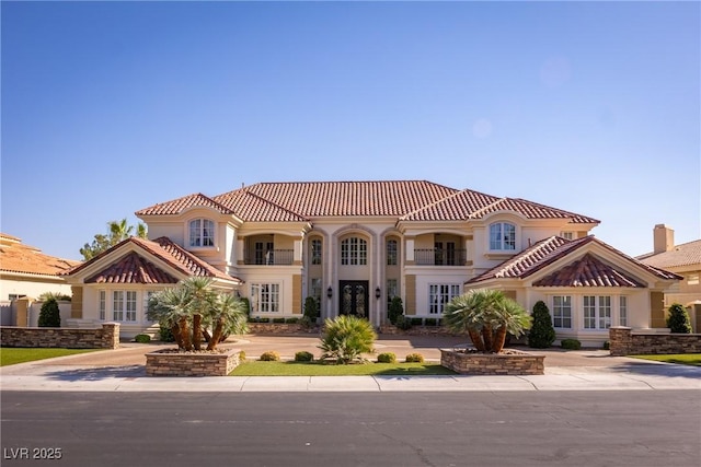 35 Ventana Canyon Dr, Las Vegas, NV 89113 - mediterranean / spanish home featuring stucco siding, a tile roof, and french doors