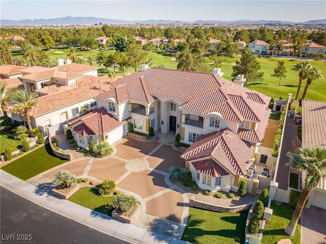 35 Ventana Canyon Dr, Las Vegas, NV 89113 - birds eye view of property with golf course view, a residential view, and a mountain view