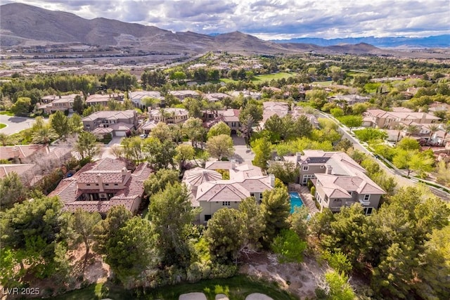 12056 Royal Dolnoch Ct, Las Vegas, NV 89141 - bird's eye view with a mountain view and a residential view