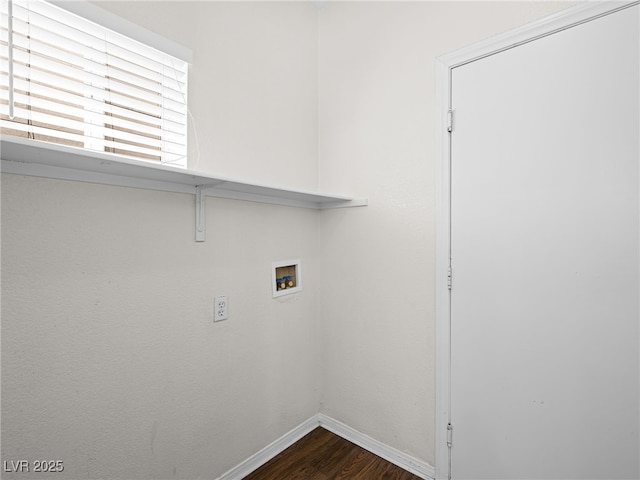 1153 Stormy Valley Rd, Las Vegas, NV 89123 - laundry room with washer hookup, baseboards, and dark wood-style flooring