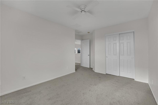 2749 Invermark St, Henderson, NV 89044 - unfurnished bedroom with carpet flooring, a closet, and a ceiling fan