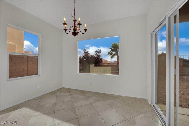 2749 Invermark St, Henderson, NV 89044 - spare room featuring a chandelier and light tile patterned flooring