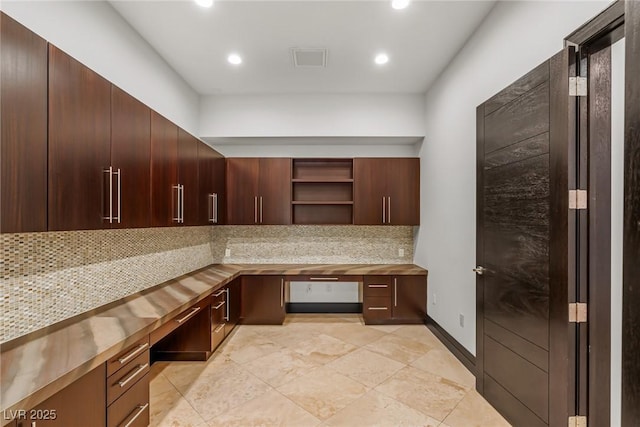9501 Balatta Canyon Ct, Las Vegas, NV 89144 - unfurnished office featuring built in study area, visible vents, and recessed lighting