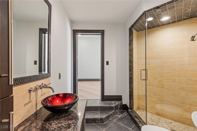 9501 Balatta Canyon Ct, Las Vegas, NV 89144 - full bath with a sink and a stall shower