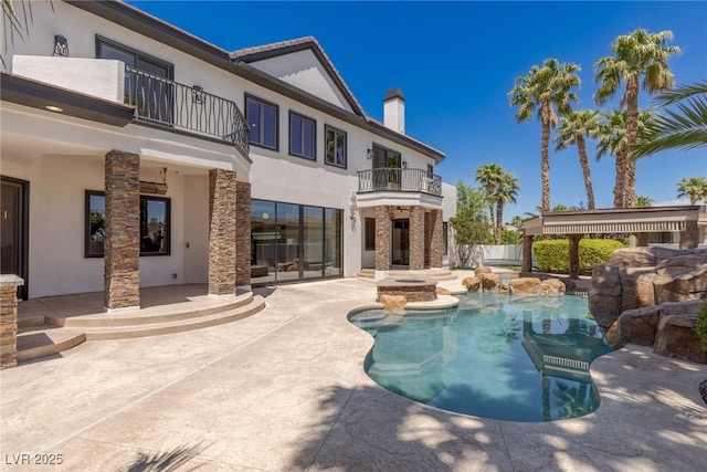 9501 Balatta Canyon Ct, Las Vegas, NV 89144 - view of pool featuring a patio, an in ground hot tub, and a fenced in pool