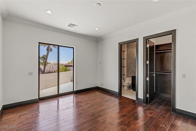 9501 Balatta Canyon Ct, Las Vegas, NV 89144 - unfurnished bedroom featuring baseboards, wood finished floors, visible vents, and access to exterior