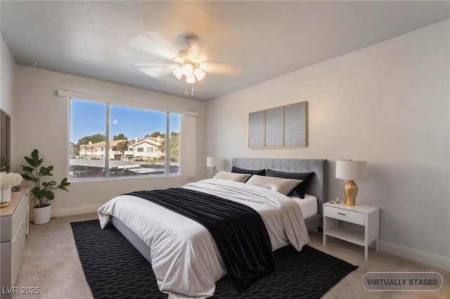 3066 Tarpon Dr Unit 204, Las Vegas, NV 89120 - bedroom with light colored carpet, baseboards, and ceiling fan