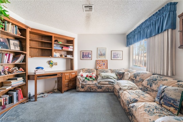 7617 Sea Cliff Way, Las Vegas, NV 89128 - carpeted living room with a textured ceiling