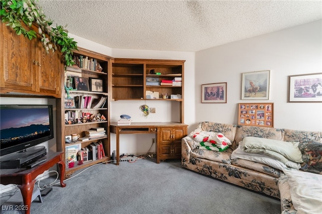 7617 Sea Cliff Way, Las Vegas, NV 89128 - living area featuring carpet flooring and a textured ceiling