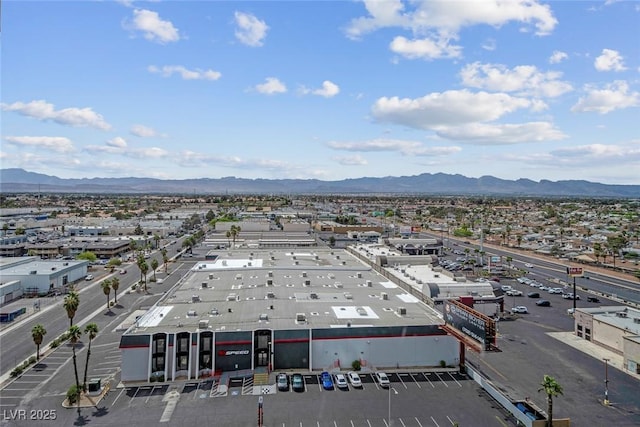 bird's eye view with a mountain view