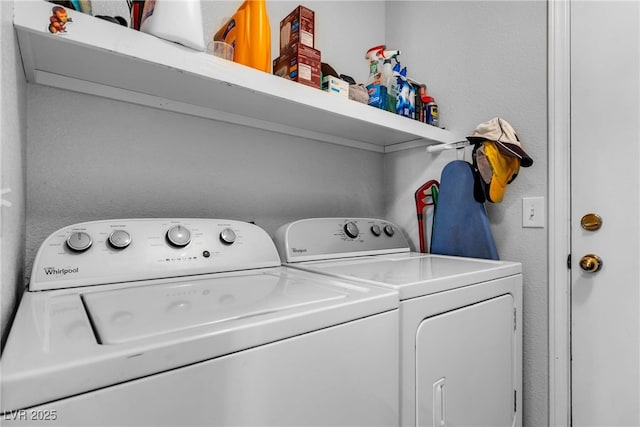 laundry area featuring washing machine and dryer