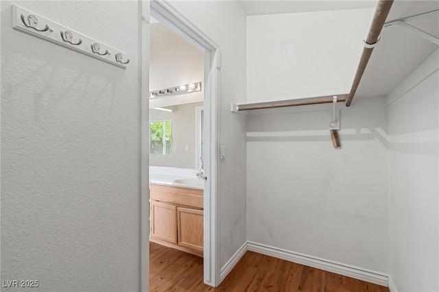 4517 Rodman Dr, Las Vegas, NV 89130 - walk in closet with wood finished floors and a sink