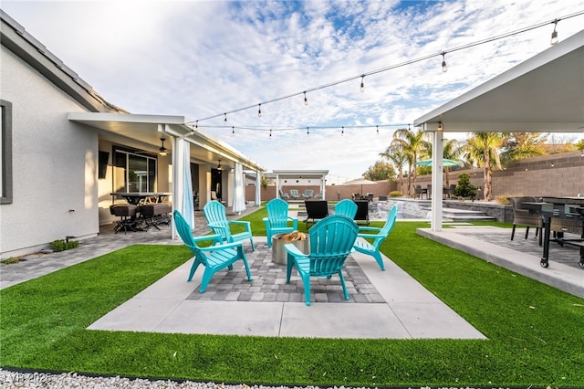 5865 Alice Landing Ct, Las Vegas, NV 89149 - view of patio with outdoor dining area and a swimming pool