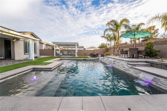 5865 Alice Landing Ct, Las Vegas, NV 89149 - view of pool with a fenced backyard, a patio area, and outdoor dining area