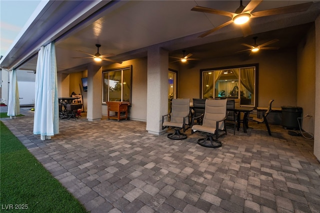 5865 Alice Landing Ct, Las Vegas, NV 89149 - view of patio / terrace featuring outdoor dining area and ceiling fan
