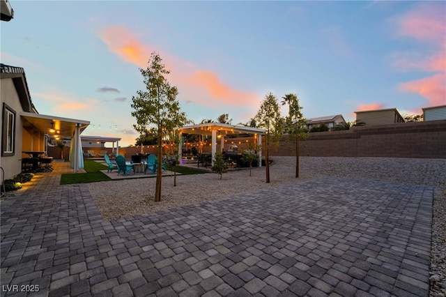 5865 Alice Landing Ct, Las Vegas, NV 89149 - view of patio featuring a fenced backyard and a gazebo