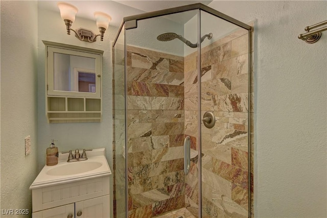 893 Fairway Dr, Boulder City, NV 89005 - bathroom with a shower stall and vanity