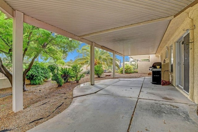 view of patio / terrace with a grill