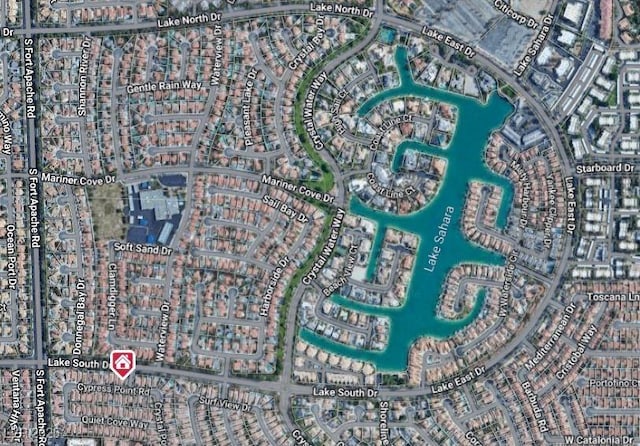 aerial view of property's location