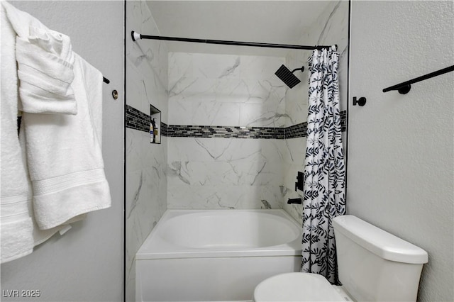 full bathroom featuring toilet and shower / tub combo