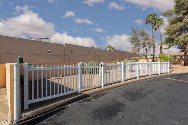 gate featuring a fenced front yard