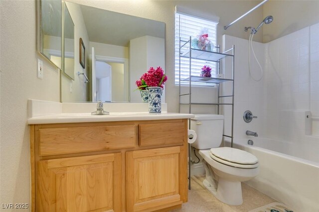 9524 Tyler Rose St, Las Vegas, NV 89178 - bathroom with toilet, vanity, and bathtub / shower combination
