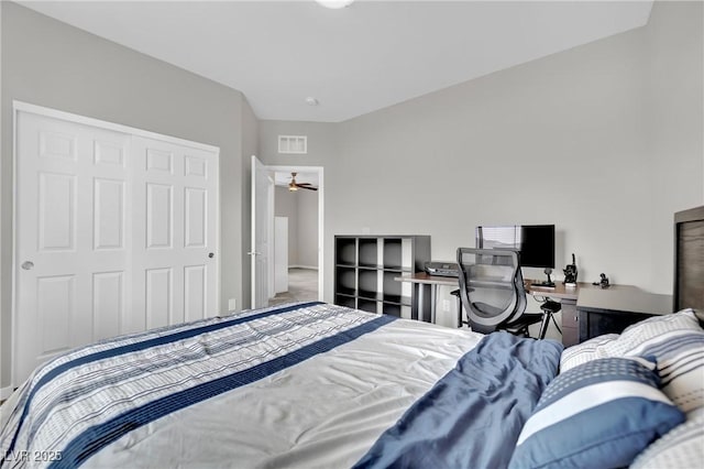 bedroom featuring a closet