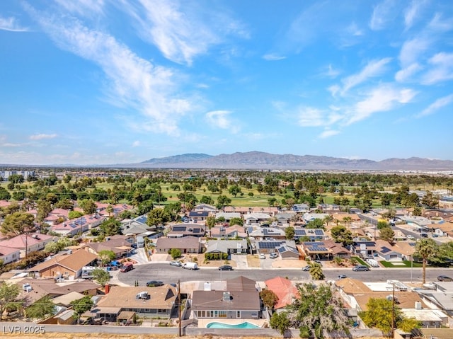 aerial perspective of suburban area featuring mountains