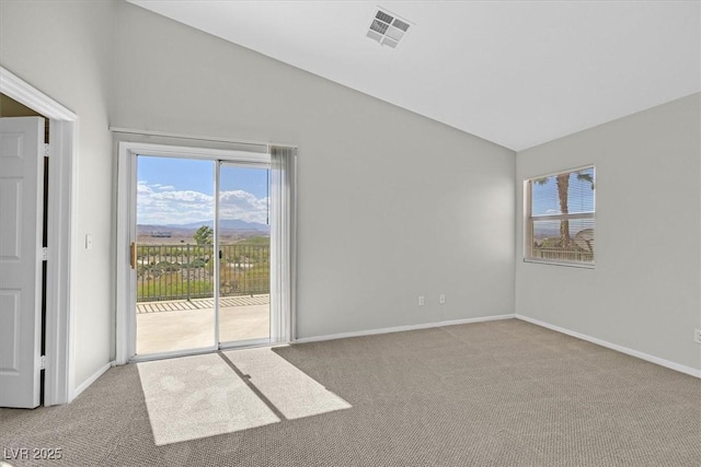 1221 Diamond Valley St, Henderson, NV 89052 - unfurnished room featuring vaulted ceiling, carpet flooring, healthy amount of natural light, and baseboards