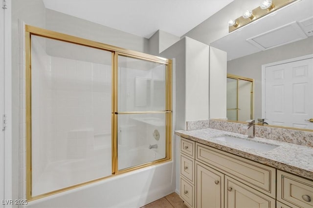 1221 Diamond Valley St, Henderson, NV 89052 - full bathroom with vanity, combined bath / shower with glass door, and tile patterned floors