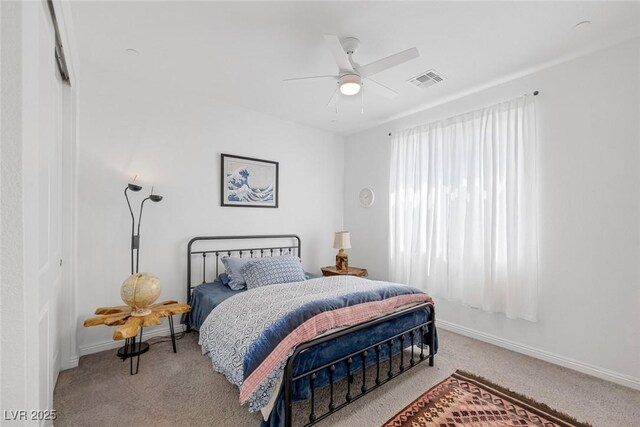 12429 Alpenglow Ct, Las Vegas, NV 89138 - carpeted bedroom with ceiling fan and a closet
