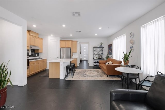 12429 Alpenglow Ct, Las Vegas, NV 89138 - living area with recessed lighting and baseboards