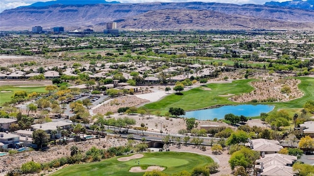 701 Peachy Canyon Cir Unit 201, Las Vegas, NV 89144 - aerial perspective of suburban area featuring a local golf course and a water and mountain view