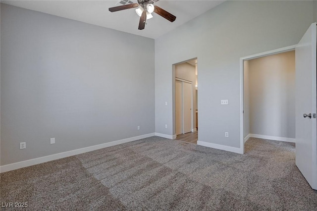 701 Peachy Canyon Cir Unit 201, Las Vegas, NV 89144 - unfurnished bedroom featuring carpet, baseboards, and ceiling fan