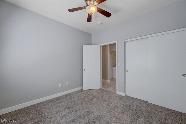 701 Peachy Canyon Cir Unit 201, Las Vegas, NV 89144 - unfurnished bedroom featuring carpet flooring, a closet, baseboards, and ceiling fan