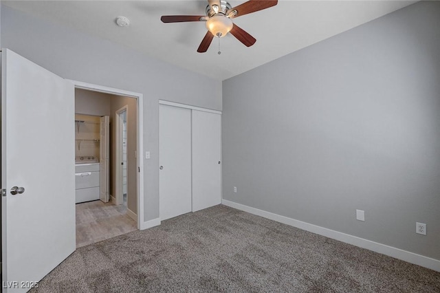 701 Peachy Canyon Cir Unit 201, Las Vegas, NV 89144 - unfurnished bedroom featuring washer / dryer, carpet floors, a closet, and baseboards