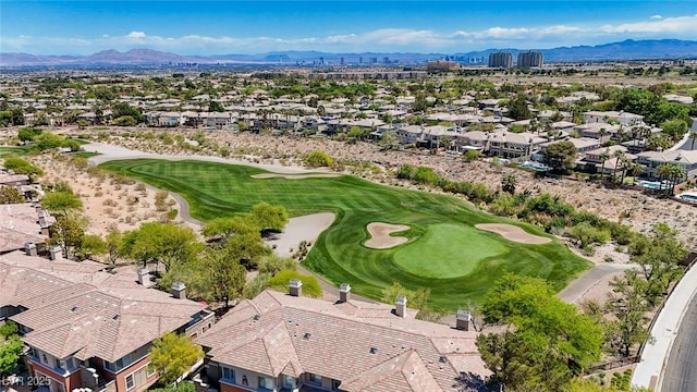 701 Peachy Canyon Cir Unit 201, Las Vegas, NV 89144 - aerial perspective of suburban area with a mountain backdrop and a golf club