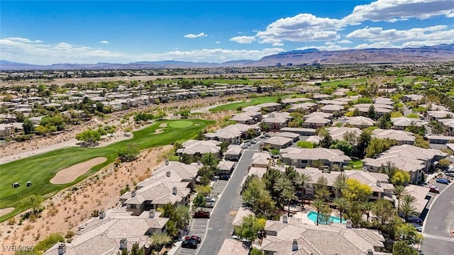 701 Peachy Canyon Cir Unit 201, Las Vegas, NV 89144 - aerial perspective of suburban area featuring a golf club and a mountainous background