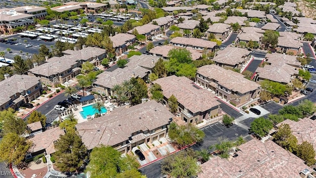 701 Peachy Canyon Cir Unit 201, Las Vegas, NV 89144 - aerial overview of property's location featuring a pool and nearby suburban area