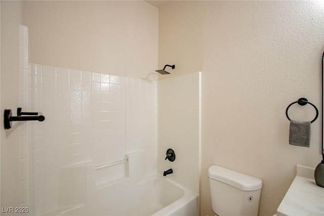 full bathroom with toilet and  shower combination