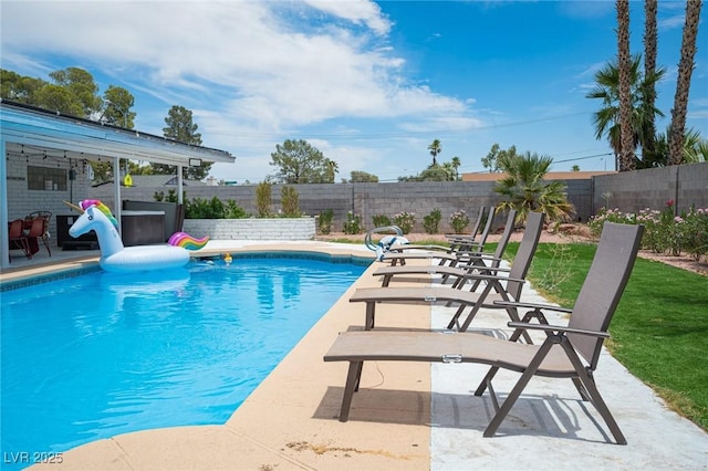 5515 Coley Ave, Las Vegas, NV 89146 - view of swimming pool with a fenced backyard and a patio