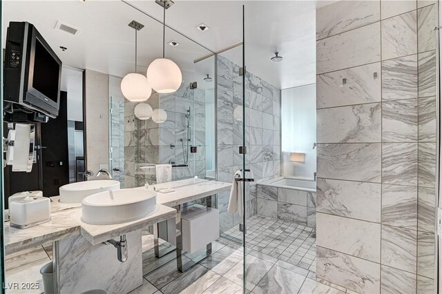 4381 W Flamingo Rd Unit 3206, Las Vegas, NV 89103 - full bathroom with a stall shower and a sink