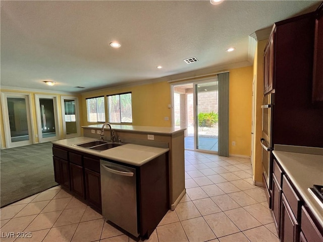 2112 Merganser Ct, North Las Vegas, NV 89084 - kitchen with a sink, appliances with stainless steel finishes, recessed lighting, light tile patterned floors, and healthy amount of natural light