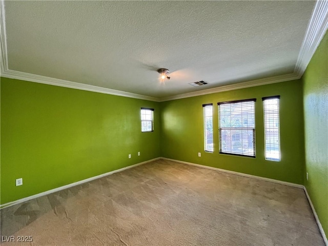 2112 Merganser Ct, North Las Vegas, NV 89084 - carpeted empty room featuring ornamental molding, a textured ceiling, and baseboards