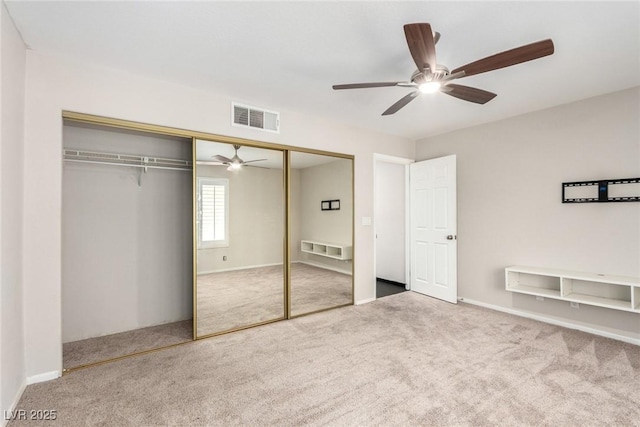 3246 Brookfield Dr, Las Vegas, NV 89120 - unfurnished bedroom with carpet flooring, a closet, a ceiling fan, and baseboards