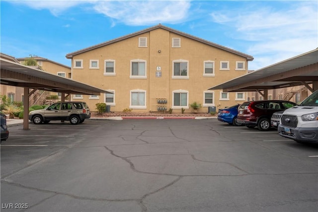 view of covered parking lot