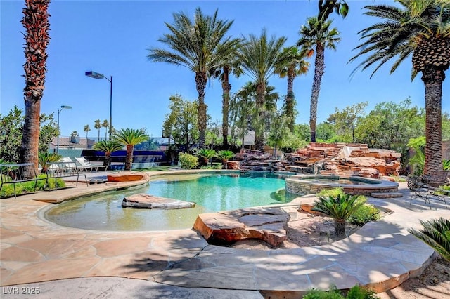1700 Red Rock St, Las Vegas, NV 89146 - view of pool featuring a pool with connected hot tub and a patio area