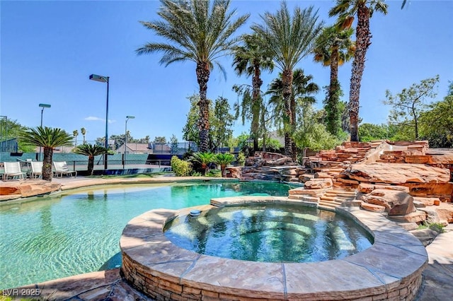 1700 Red Rock St, Las Vegas, NV 89146 - view of pool featuring a pool with connected hot tub