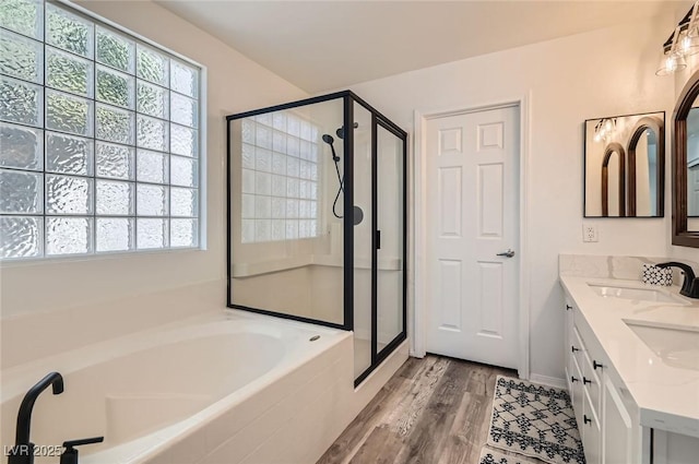 2470 Lower Meadows Ave, Henderson, NV 89052 - full bathroom with healthy amount of natural light, a bath, and a shower stall
